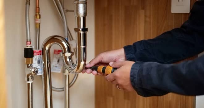 給排水衛生設備工事の仕事風景写真01